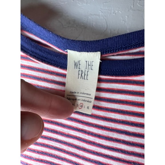 We the Free by Free People Cap-Sleeve Tee in Americana Stripes - M - Picture 4 of 4